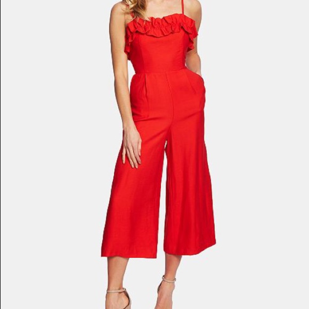 Ruffle Neck Cropper Jumpsuit